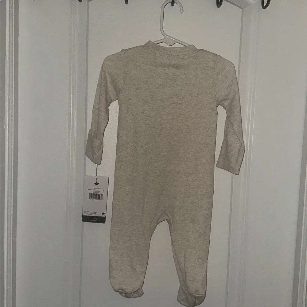 Nike Cream/Tan Footed Baby One-Piece Zipper Pajamas